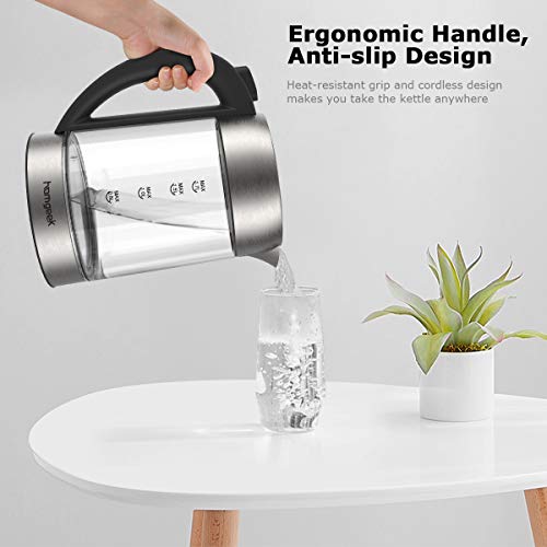 Electric Kettle, Homgeek Electric Kettle Glass with Variable Temperature Control, Auto Shut-Off & Boil-Dry Protect Function, Keep-Warm Design, 1.7L, BPA Free - Thumbnail 4