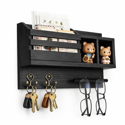 Wooden Key and Mail Holder