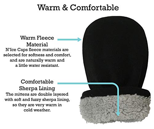 image for N'Ice Caps Baby Toddler Mittens Kids 2 Pairs Fleece Gloves Winter Warm