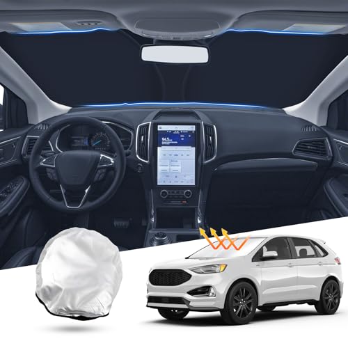T TGBROS Windshield Sun Shade Custom Fit for 2015-2023 2024 Ford Edge Accessories Foldable Sun...