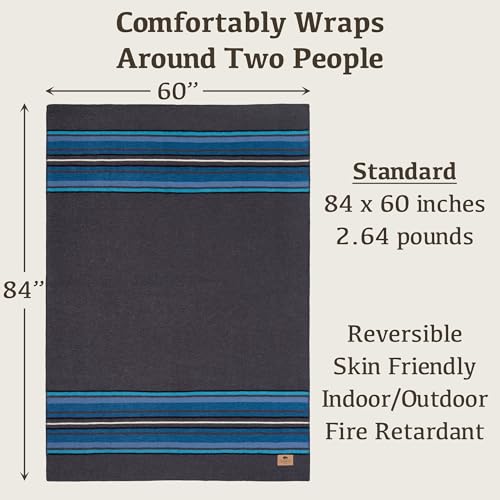 Image of 100% Wool Blanket Camping, 60 inchx84 inch Large Warm Blankets for Winter, Lakeland