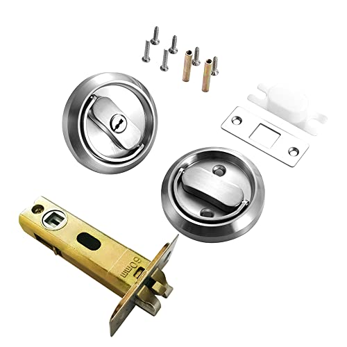 Hehenorl 304 Stainless Steel Recessed Latches Door Handle Lock Hidden Corridor Doors Locker Hardware Latch Locks Round Knobs Lockers With Keys, Chmi-0002 #TOP15