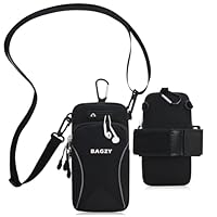 BAGZY Sport Handytasche Joggen, 7,0 Zoll Smartphone Tasche Zum Arm Umhängen Handyhalterung, Fitnessstudio Laufen Yoga zubehör für iPhone 15 Pro/14 Pro Max (Schwarz)