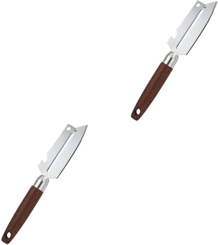 Miniatura 1 de Luxshiny 2 unids de acero inoxidable Peeler vegetal herramienta de pelado de frutas raspador de frutas en forma de Y Pelador de verduras Soda Fruta