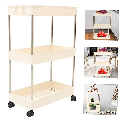 Amosfun Carrinho De Três Andares Prateleiras De Armazenamento De Plástico Carrinho De Rolamento Arma