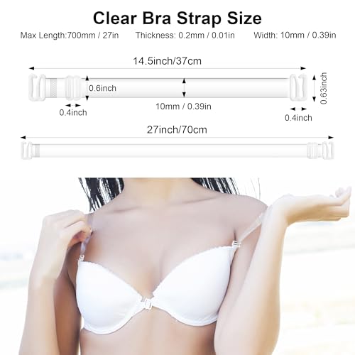 Image of PHLSTYLE Clear Bra Straps, Invisible Non-Slip Adjustable Bra Straps for Strapless Bra, Ballet Dance