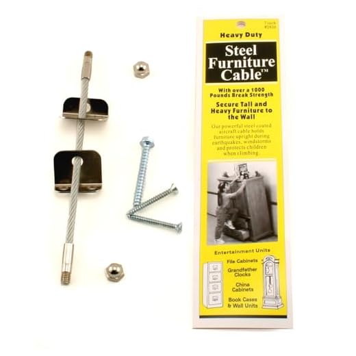 Quakehold! 2830 Furniture Cable Silver, 7 Inch
