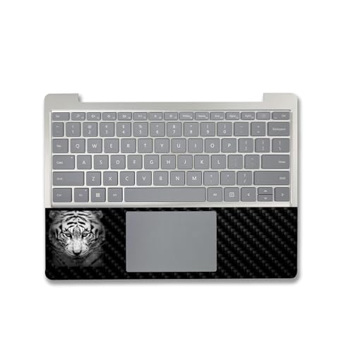 Image of MightySkins Carbon Fiber Skin Compatible with Microsoft Surface Laptop Go 3 (2023) Full Wrap Kit - Mono Tiger | Protective, Durable Textured Carbon Fiber Finish | Made in The USA