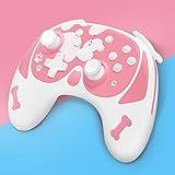 Controller for Nintendo Switch/Switch Lite , Wireless Cute Pro Controller for Switch with Motion Control, Compatible with PC,Adjustable Vibration( Pink)