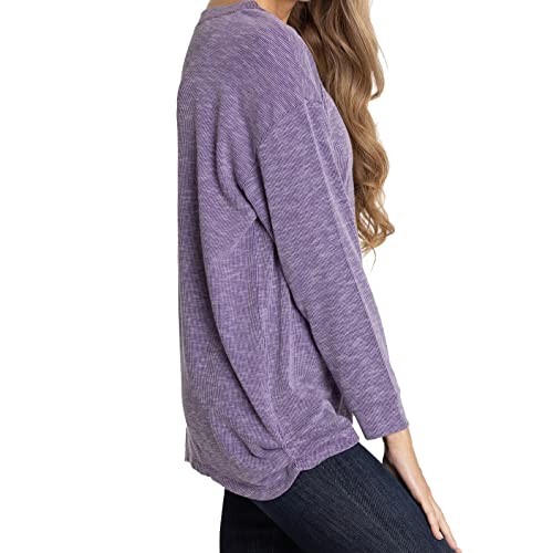 Flying-Colors-Apparel-Womens-Kansas-State-Wildcats-The-Bailey-II-Sandwashed-Relaxed-Rib-Knit-V-Neck-Tunic