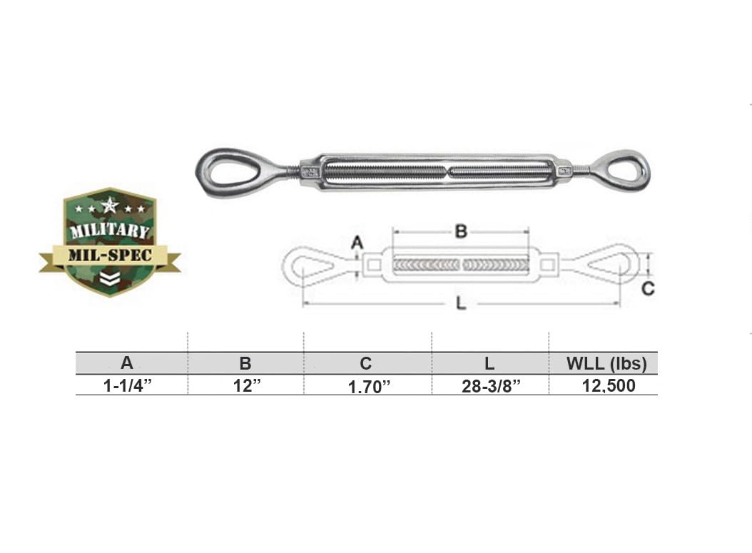 DBMIMPORTERS Marine Boat Drop Forged T316 Stainless Steel 1-1/4