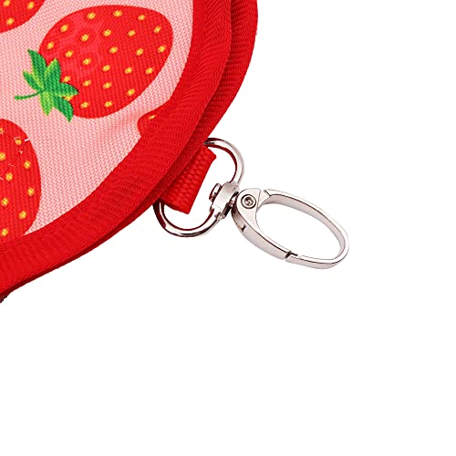 VOANZO Kaninchen Heu Tasche Kleintiere Heu Feeder Tasche Hängende Fütterung Aufbewahrung Meerschweinchen Hängender Futtersack für Häschen Chinchilla Hamster (Erdbeere)