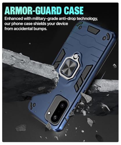 Image of WOW IMAGINE Shock Proof Back Case Mobile Cover for 1+ OnePlus 15R 5G 2025 | Back Cover Case (Tough Armor | Hybrid PC + TPU | Ring Holder & in-Built Kickstand | Blue)