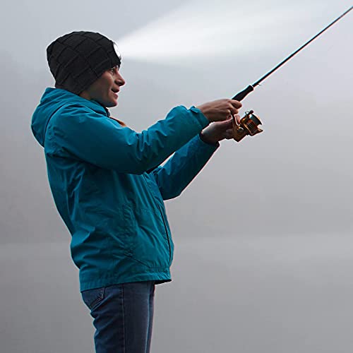 Led Beanie With Light Gifts For Men: Valentines Day Gifts For Him Birthday Gift For Dad Grandpa Husband Brother Boyfriend Him Adult Teens - Soft Warm Headlamp Hat For Camping Fishing Hunting Black #TOP6