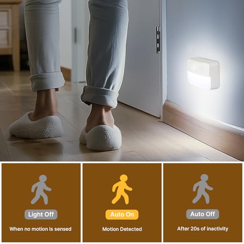 Image of Guankai 8 Pack Motion Sensor Stair Lights for Indoor, Wireless RGB Battery Operated Night Light, Activated Led Stick On Hallway Closet Under Cabinet Step Lamp for Bedroom Kitchen Bathroom