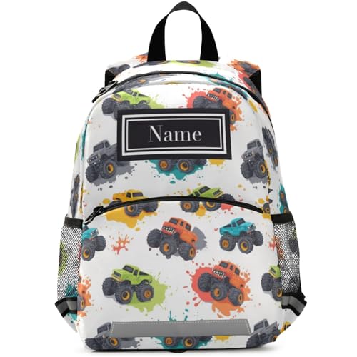 Custom Car Racing Cartoon Kids Toddler Backpack Race Car Flag Kindergarten Bookbag Personalized Preschool Backpacks Elementary School Bags Reflective Stripes Casual Bag For Children Boys Girls