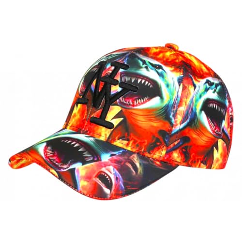 Casquette enfant requin orange Hip Hop Honour idéale pour le skate et les sorties d'été des 6-12 ans