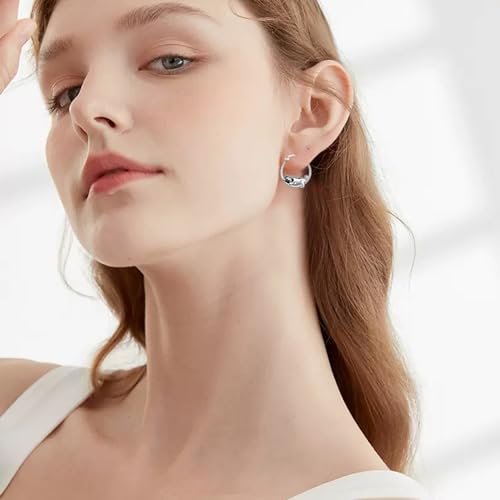 S925 Sterling Silver Dog Hoop Earrings Cute Dog Jewelry Gifts for Women