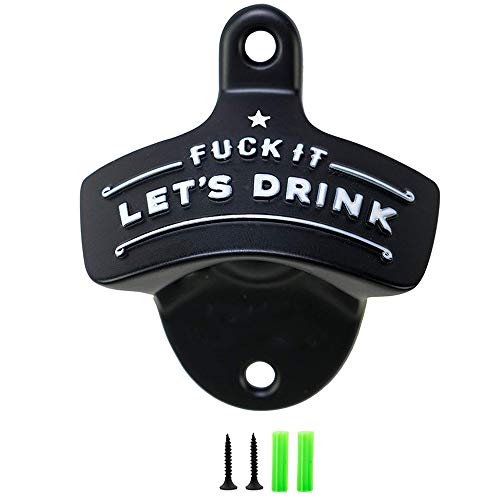 Bottle Opener Wall Mounted, Christmas Gift Funny Wall Mount Bottle Opener for Men