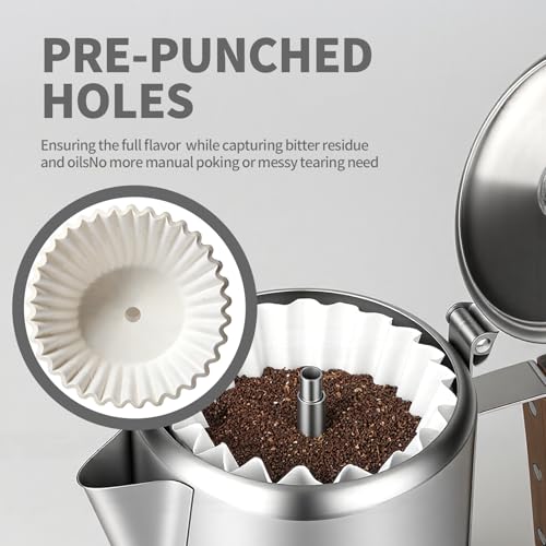Image of 200-Count Percolator Coffee Filters - Compatible with Farberware, Coletti & Elite Gourmet Electric Coffee Pots (4-9 Cup) | Disposable Paper Basket Filters for Glass & Standard Percolators