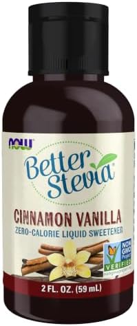 NOW Foods, Better Stevia, Liquid Zero-Calorie Sweetener, Cinnamon Vanilla Flavor, Certified Non-GMO, 2 Fl Oz