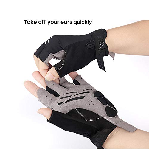 EJDTOP Meia Luvas Ciclismo Dedo para Homens/Mulheres Acolchoado Curto Luvas de Esportes Outdoor Cicl