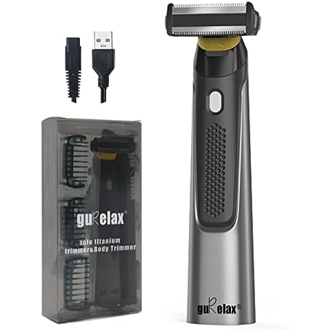 Body Trimmer for Men,Rechargeable Solo Titanium Razor That Trims, Edges,Shaves, and Grooms, Electric Groin Hair Trimmer as Seen on TV,with Storage Bag by gurelax Cover