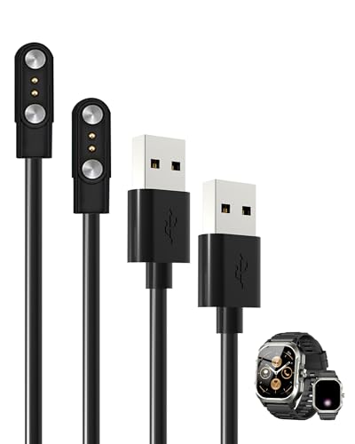 [2 Pack] for Jugeman V10 2.06 Inch SmartWatch Charger, Magnetic Replacement USB Charging Cable Compatible with V10 Smart Watch Accessories.(Black) image 2