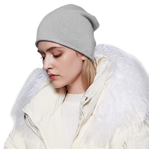 Chapeaux d'hiver gris contre le froid bonnet en cachemire souple