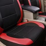 WZSSDRT Car Seat Covers 9PCS Full Set for Dacia Duster Prestige, Full Interior Protection, Soft PU Leather Seat Covers for Front and Rear Seats Breathable Design, blackish-red quilting - Image 7