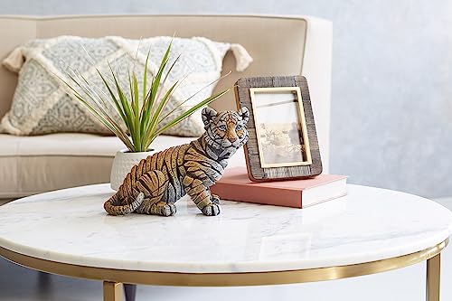 Enesco Edge Sculpture Tiger Cub Animal 6.875 Inch, Orange And White Figurine #TOP4