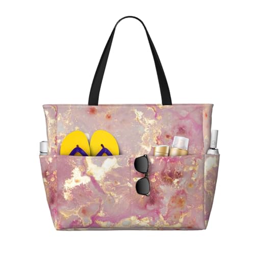 Sac fourre-tout texture marbre rose élégant finitions soignées pour femme raffinée