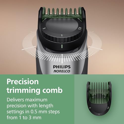 Image of Norelco Philips All-in-One 5000 21-in-1 Trimmer, Face, Hair & Body, Black | Beard Styler, Nose, Detail & Body Trimmer, Hair Clipper, Ti Blades, T-Blade, 22 lengths, 3-Hr Runtime, Showerproof, MG5995 /40