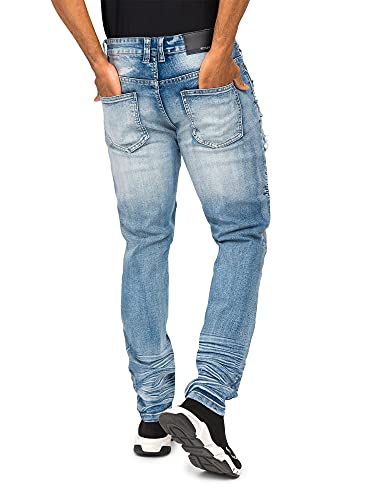 Ribbed Thigh Layered Knee Slim Fit Moto Style Jeans2