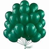 PartyWoo Dark Green Balloons 50 pcs 12 Inch Pearl Hunter Emerald Forest Green Balloons for Baby Shower Graduation Christmas Jungle Safari Birthday Party Decorations Green-Z01