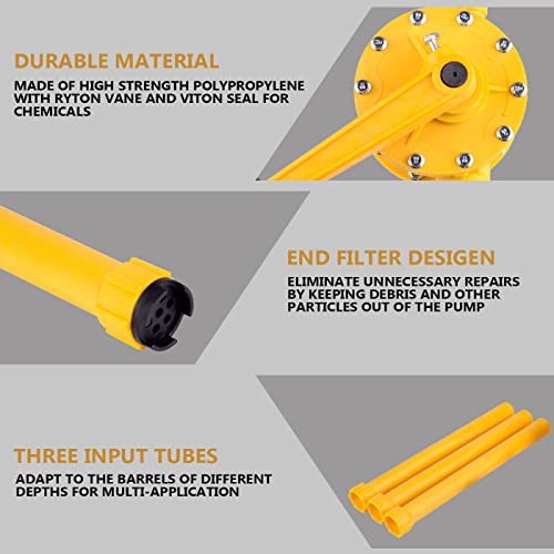 Topway Polypropylene Hand Rotary Drum Barrel Pump For Chemicals #TOP3