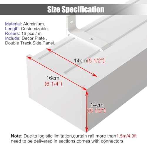 4 in 1 Heavy Duty Double Track Curtain Rail System - Extra Long 2.8M (9.2FT) for Ceiling/Wall Mount - Versatile Pelmet Panel Cover for Home Decor