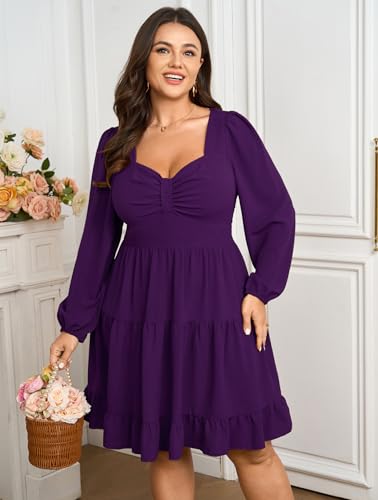 Image of SCOMCHIC Women's Plus Size Cocktail Mini Short Dress