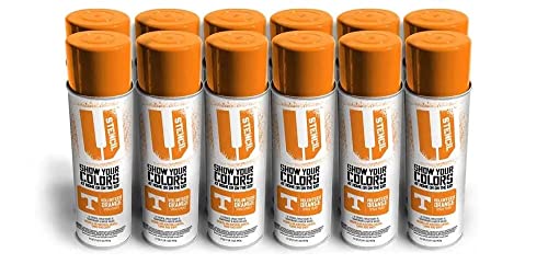 U-Stencil Aerosol Marking Paint - Use For Marking Surfaces Including Grass, Soil, Gravel, Concrete And Blacktop - 12 Pack - Volunteer Orange #TOP16