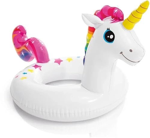 Image of Toddler Animal Swim Ring Inflatable Pool Float for Kids Age 3–6 – Unicorn Peacock Dinosaur Designs – Children’s Swimming Ring Water Float Toy for Pool Beach Garden Summer Water Play (Unicorn)