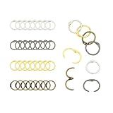 40pcs Loose Leaf Binder Rings Inner Dia: 0.65 inch(16mm) Metal Mix Colors Book Binder Rings Paper Rings Clips Key Rings Index Cards Great for Home School Office