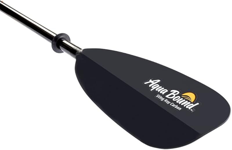 AQUA BOUND Sting Ray Carbon Remo de kayak Versa-Lok de 2 piezas: eje de carbono, cuchillas diédricas de nailon reforzado, longitud y plumas ajustables, rendimiento de travesía liviano