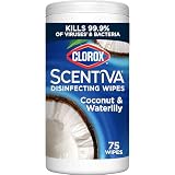 Clorox Scentiva Disinfecting Wipes, Coconut and Waterlily, Antibacterial, 75 Count
