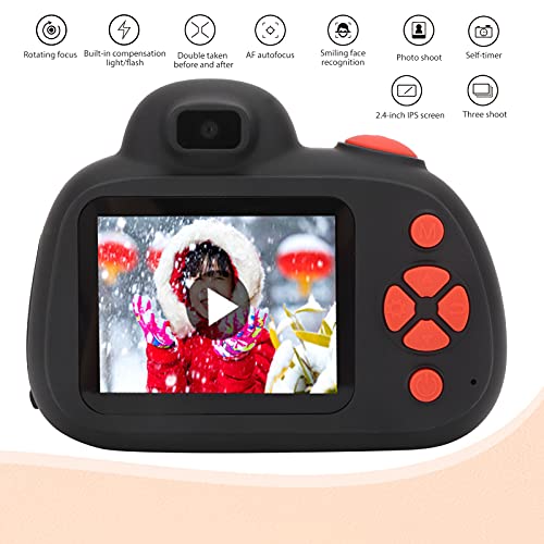 Câmera de vídeo infantil, função flash noturno pequena Câmera digital para crianças com foco giratór