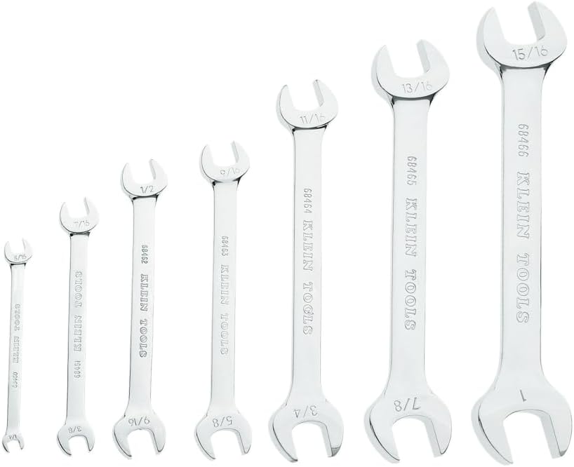 Klein Tools 68452 Open End SAE Wrench Set, 7-Piece With Rolling Pouch