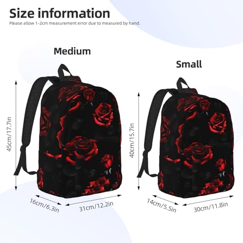 Mochila de senderismo transpirable con estampado de rosas oscuras 4