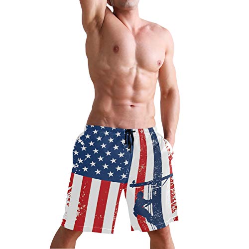 American Flag Lineman Lineworker Swim Trunks Summer Beach Shorts Pockets Boardshorts Men Mesh Lining4