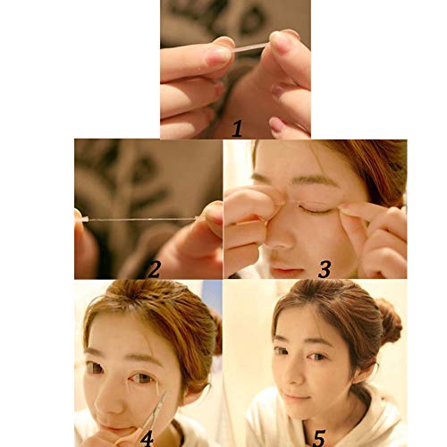 208Pcs Double Eyelid Tape Invisible Natural Double Sided Eyelid Sticker Instant Eye Lift for Heavy Saggy Hooded Dropy Mono-eyelids Small Eyes with Box Scissors and Fork - Image 3
