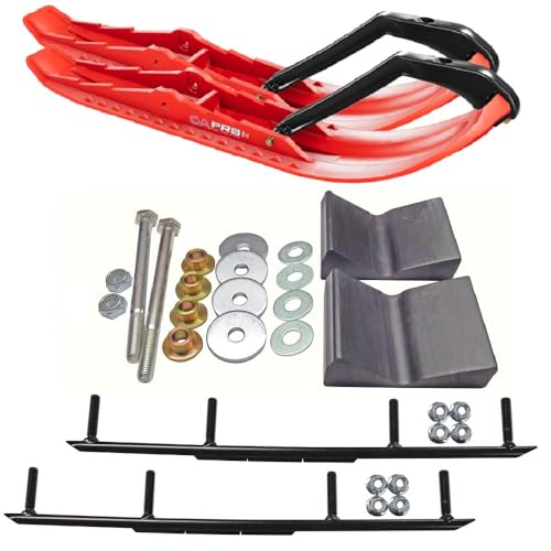 C&A Pro Red TMX Snowmobile Skis w/ 4