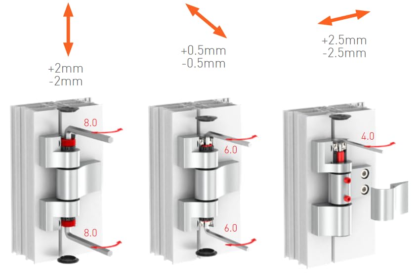Cerniera Porte In Alluminio Jocker 160kg 67mm - Regolabile 3 Assi Bianco RAL 9016 - Foto 10